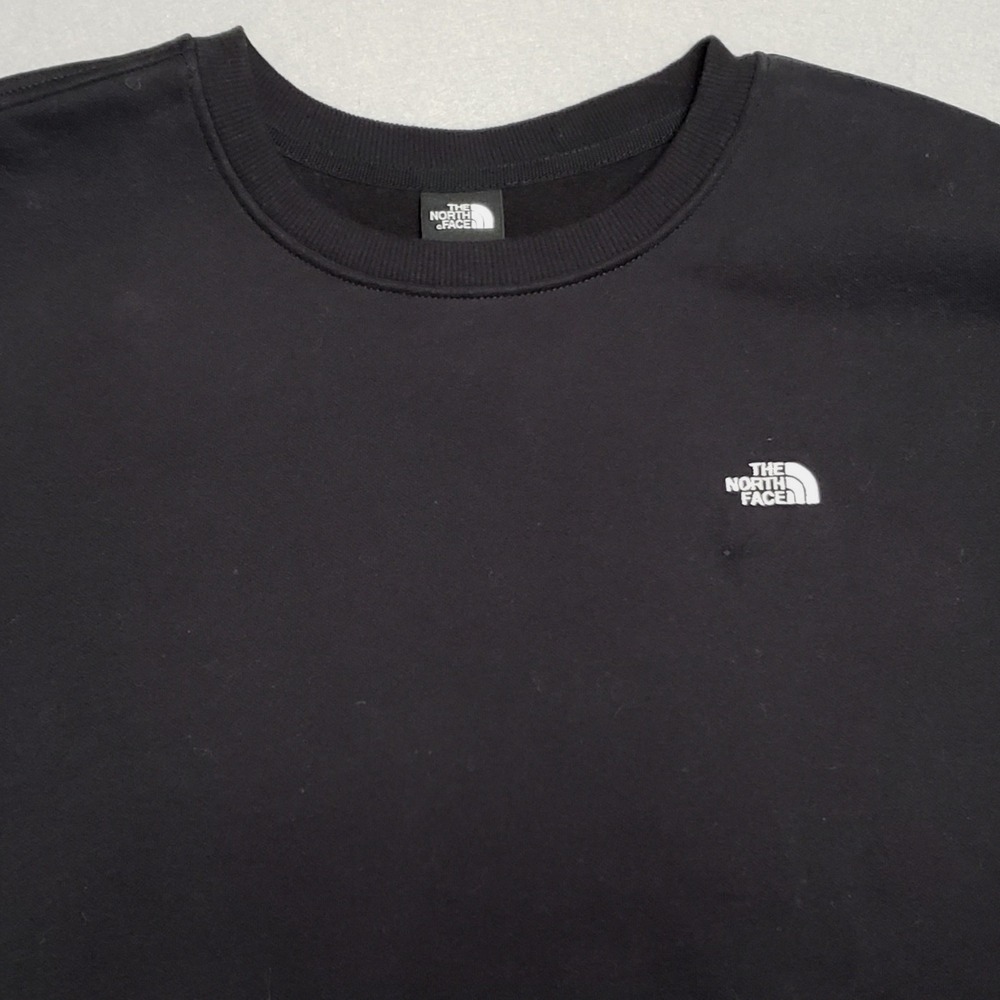 The North Face Womens Black Embroidered Logo Crewneck Sweatshirt Size S Small